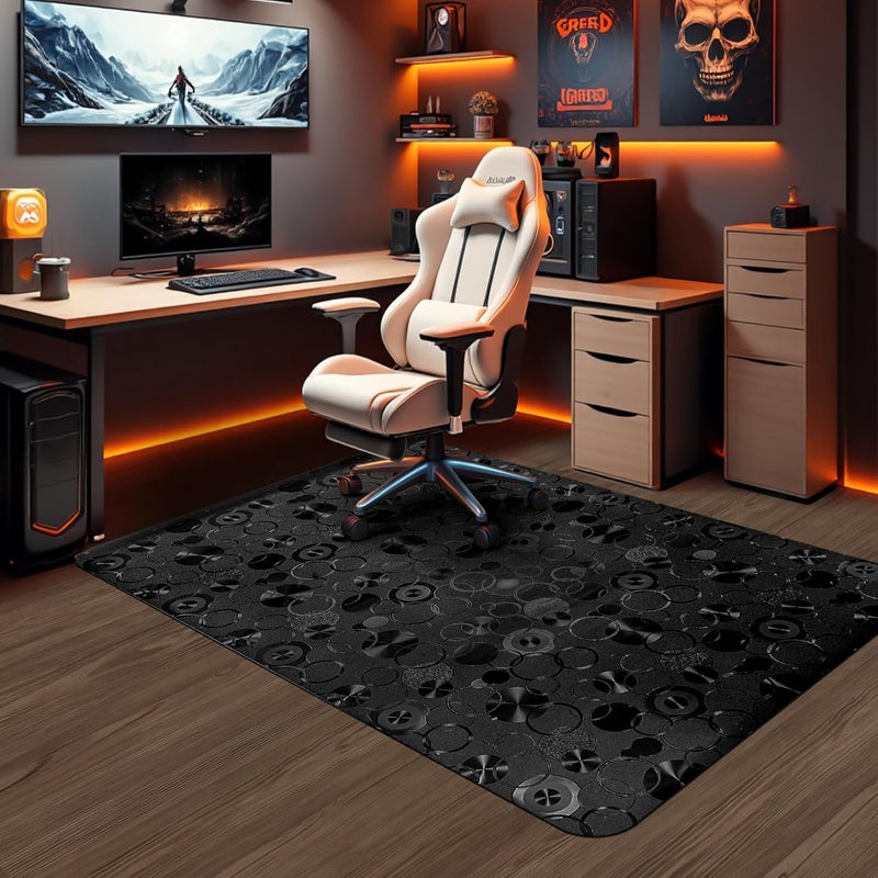 Vicwe Office Chair Mat for Hardwood Floor, 36" x 55" Desk Chair Mats, Easy Clean, Anti-Slip Computer Chair Mat for Home, Office (Black) - Image 1